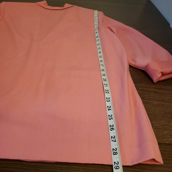 Vtg Sag Harbor Women's 14 Blazer Salmon Square Pockets Collar 1 Button Closure - Picture 6 of 16